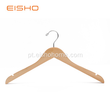 Cabides de camisa de madeira natural EISHO com entalhes